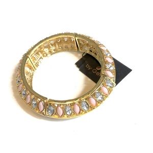 Gold pink silver stretch bracelet coquette glam